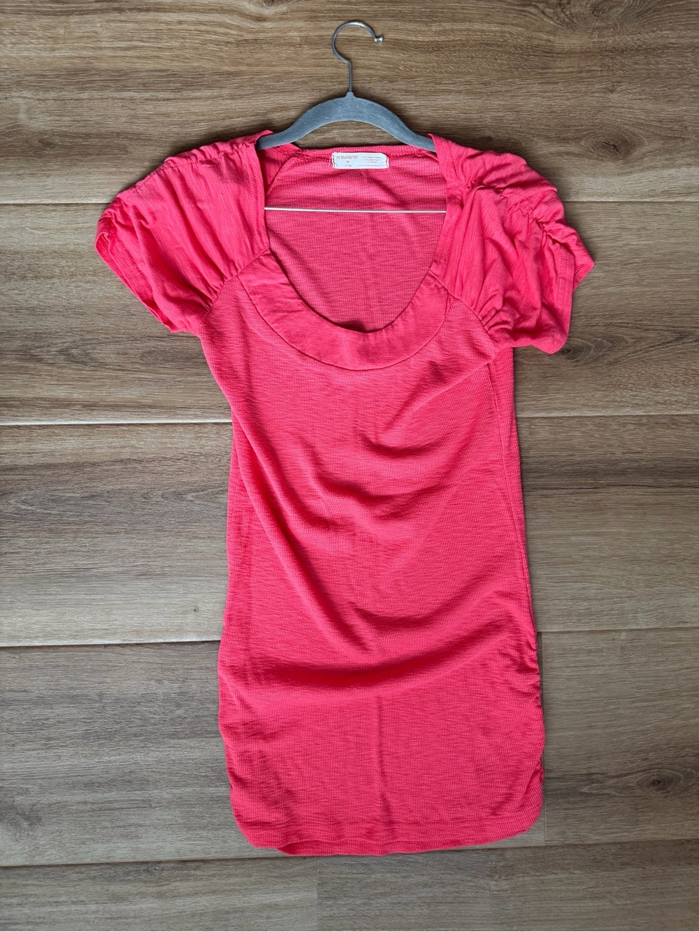No Boundaries Short Sleeve Scoop Neck Top - Coral Pink